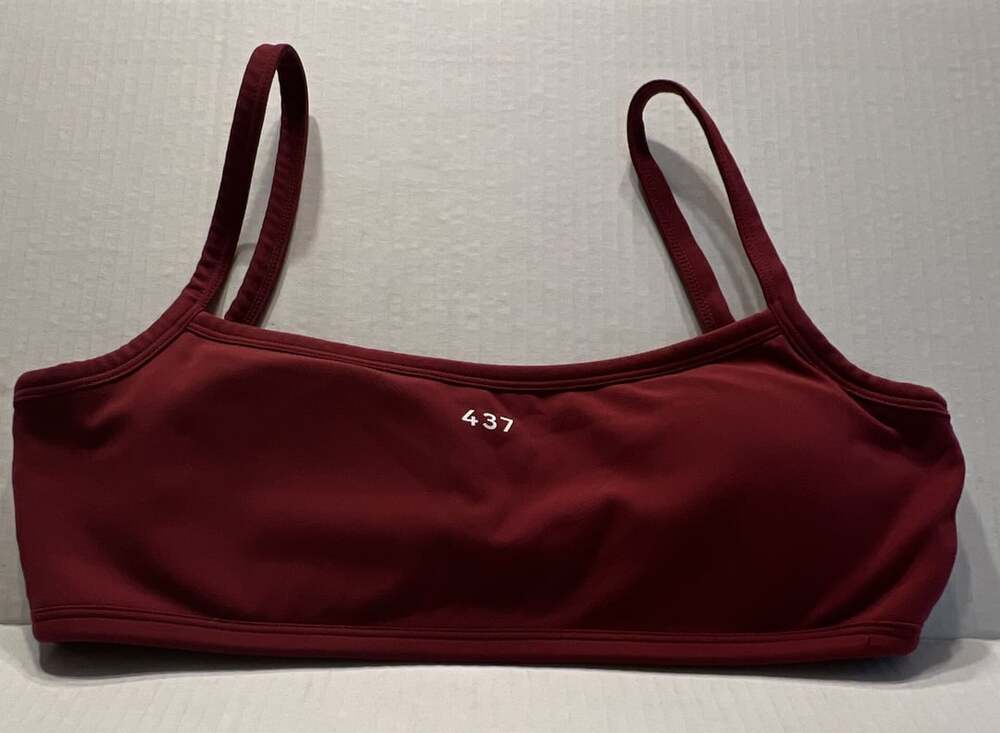 437 Athletic Sports Bra Top Black Cherry Medium